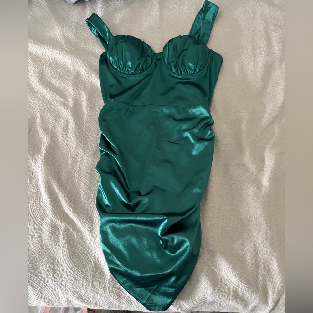 Windsor Emerald Green Satin Dress